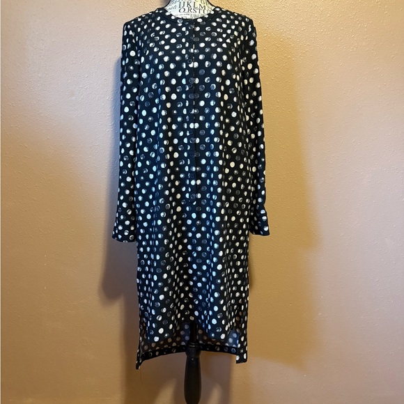 Merona Black and White Polka Dot Long Sleeve Dress - Picture 1 of 5